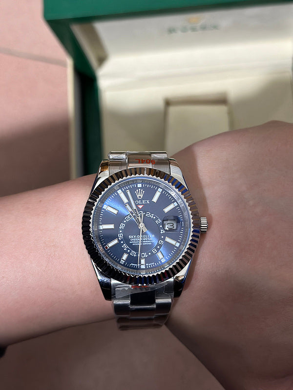 Sky-Dweller Luxury Wristwatch Blue Dial