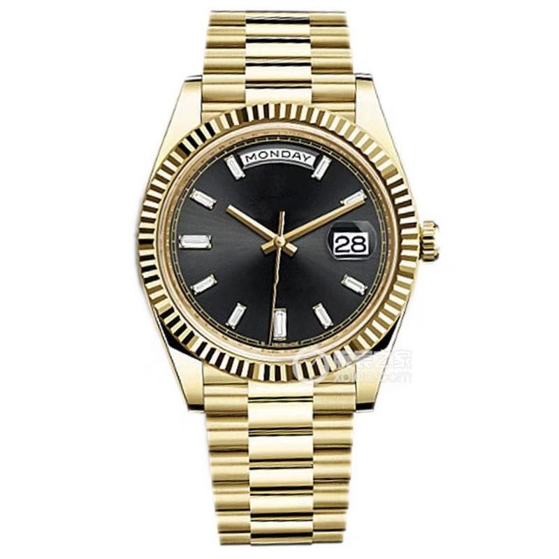 18 ct Everose gold with diagonal motif chocolate dial Watch