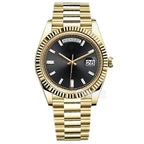 18 ct Everose gold with diagonal motif chocolate dial Watch