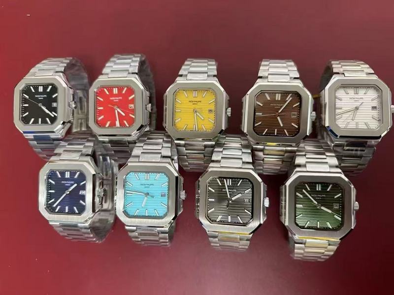 Stainless Steel Patek Philippe Cubitus 'Olive Green' Dial Watch