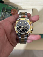 Cosmograph Daytona 40mm Oystersteel and Yellow Gold With Black Dial Watch