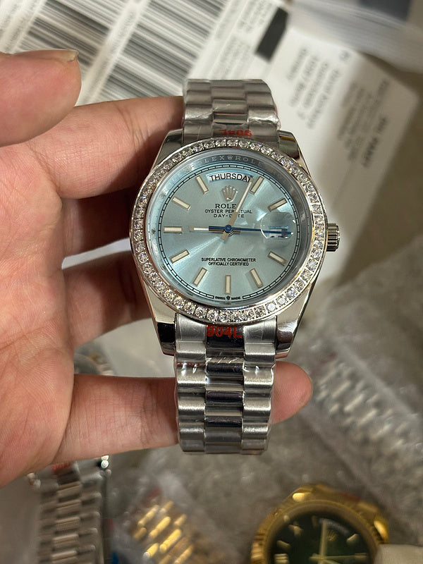 Day-Date Ice Blue Dial, Platinum, 40.0 mm Watch