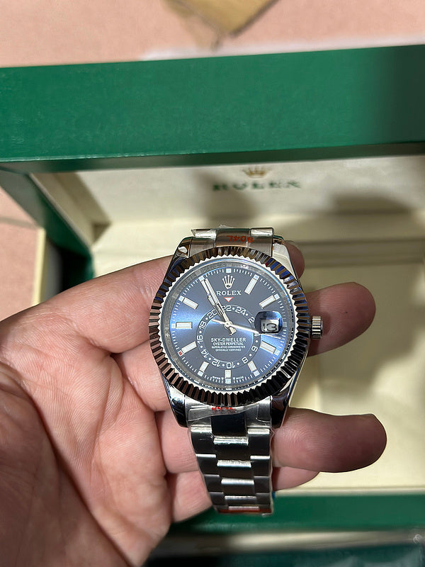 Sky-Dweller Luxury Wristwatch Blue Dial