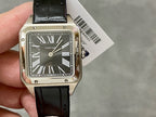 Santos Dumont Black Roman Numeral Dial Watch