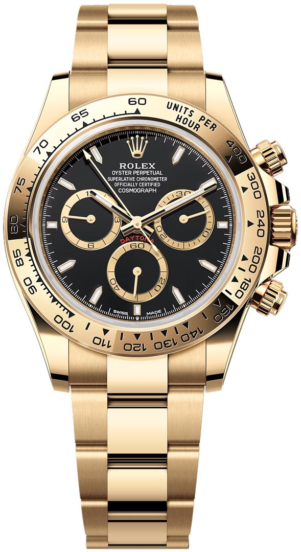 Cosmograph Daytona Yellow Gold With Black Dial and Oyster Bracelet Watch