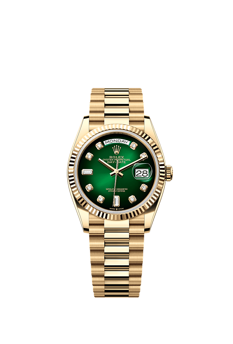 Day-Date Green Ombré Diamond Dial Yellow Gold 36mm