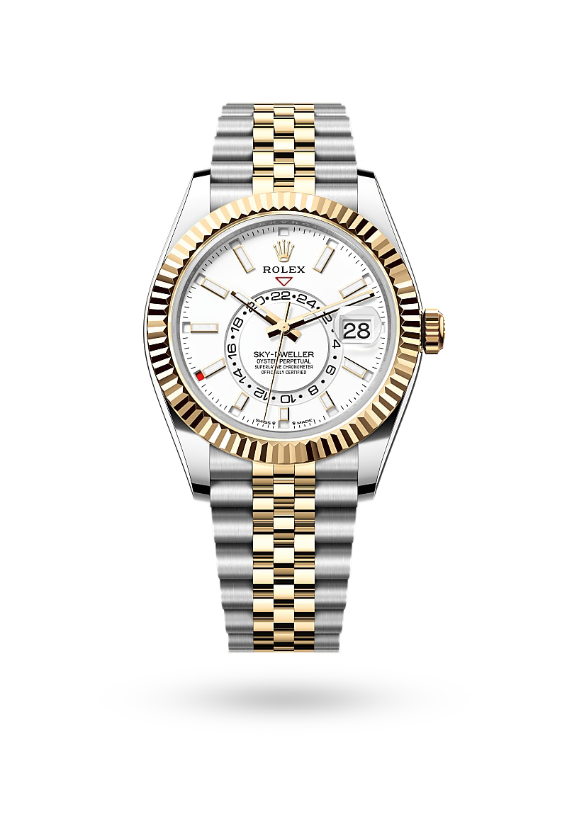 Oystersteel and yellow gold Rolesor with White Dial Watch