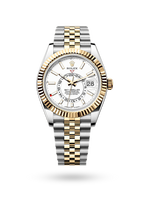 Oystersteel and yellow gold Rolesor with White Dial Watch