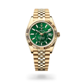 Yellow Gold Bright Green Dial Yellow Gold Bracelet Watch