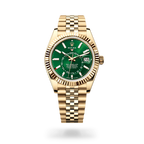 Yellow Gold Bright Green Dial Yellow Gold Bracelet Watch