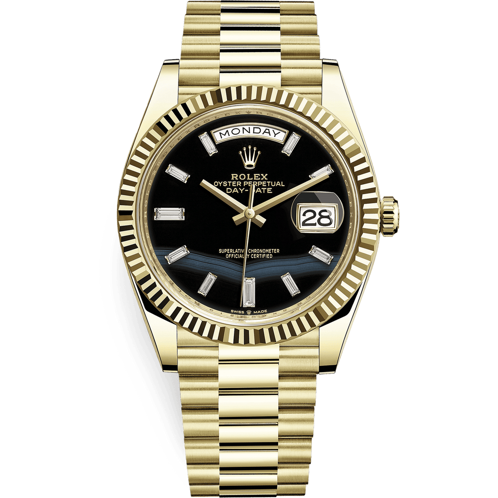 Yellow Gold With Black Onyx Dial Watch