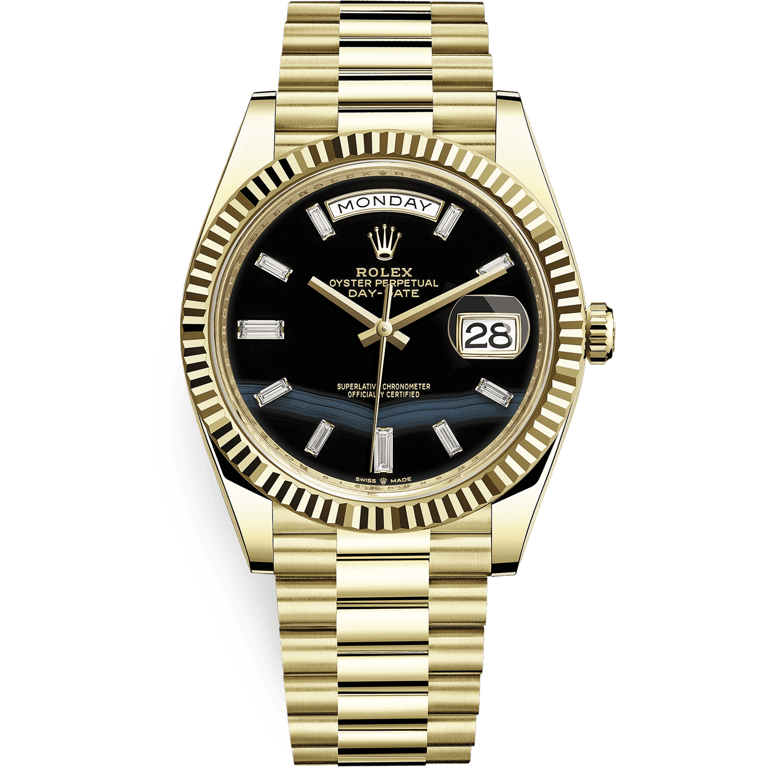 Yellow Gold With Black Onyx Dial Watch