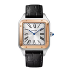 Santos Dumont Silver Roman Numeral Dial Watch