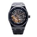 Double Balance Wheel Openworked Black 41mm Watch