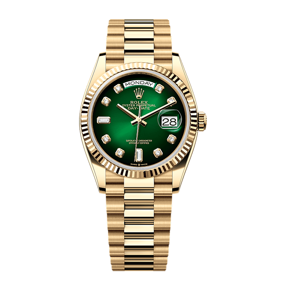 Day-Date Green Ombré Diamond Dial Yellow Gold 36mm